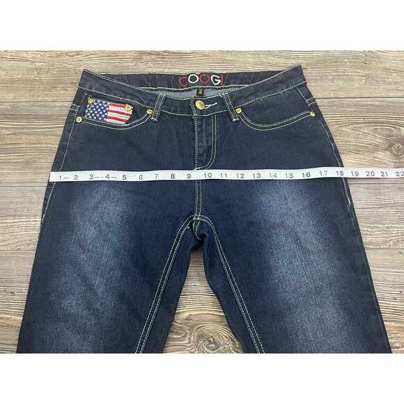 COOGI Women's 5/6 Capri Cropped Jeans Embroidered American Flag Vtg. Y2K - Picture 11 of 16